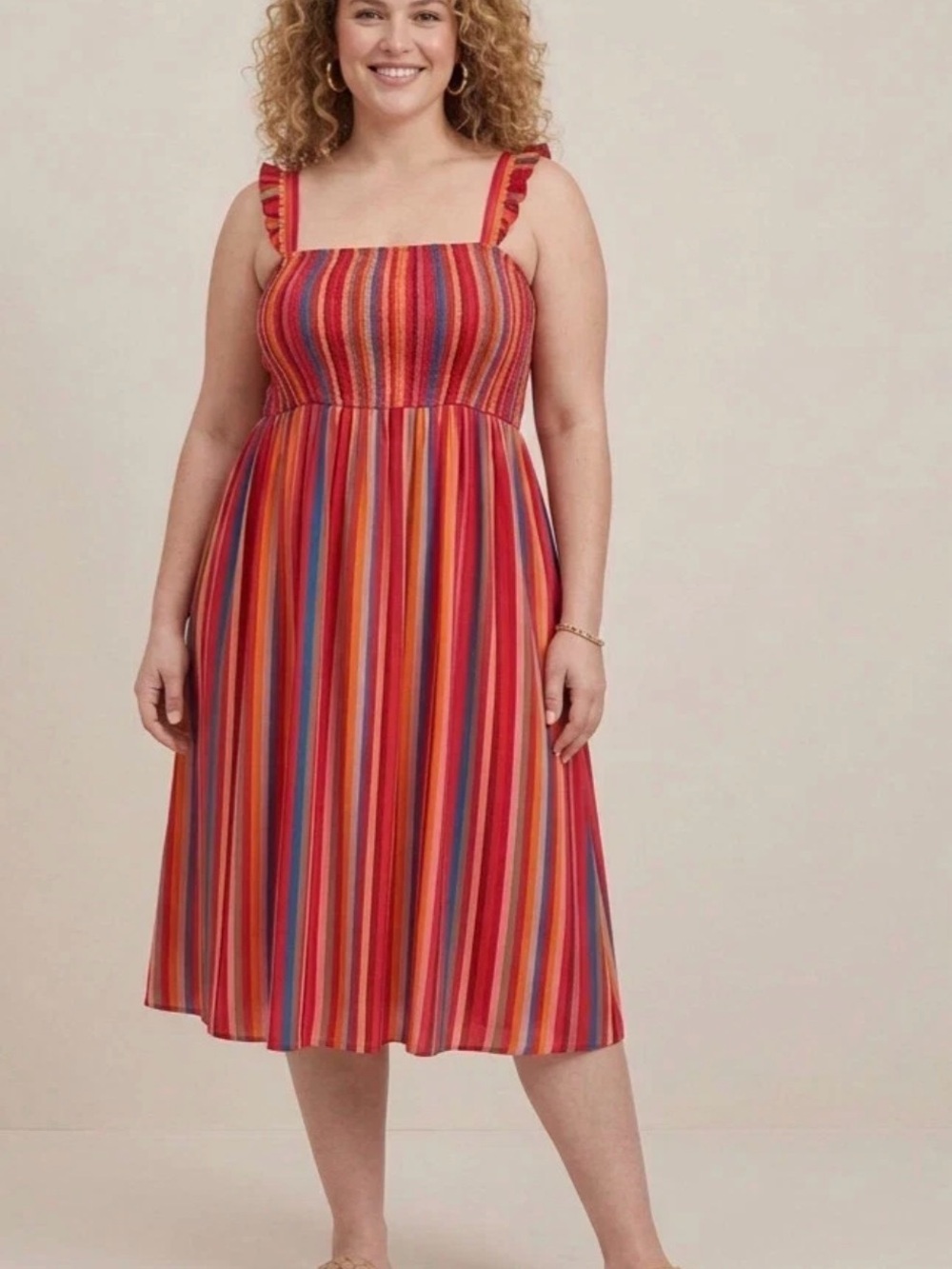 torrid Bright Multi-Stripe Midi Sundress